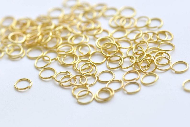 500 pcs Gold Plated Steel Open Jump Rings 6mm 22gauge A5455