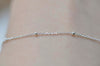 Polished 925 Sterling Silver Dainty Saturn Satellite Chain Textured Oval Link Chain