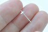 10 pcs Solid 925 Sterling Silver Ear Post with Cup Peg for Half Drilled Pearls