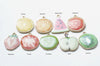 Gold Enamel Fruit Slice Charms Pendants Orange Mandarin Watermelon Set of 5