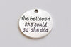 10 pcs Antique Silver Round Fabulous Love Quote Charms Pendants 24mm