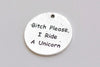 10 pcs Antique Silver Round Fabulous Love Quote Charms Pendants 24mm