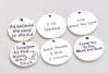 10 pcs Antique Silver Round Fabulous Love Quote Charms Pendants 24mm
