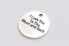 10 pcs Antique Silver Round Fabulous Love Quote Charms Pendants 24mm