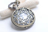 Antique Bronze Large Filigree Pocket Watch Necklace Set of 1 A8538