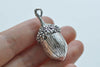 Antique Bronze/Silver Large Acorn Charm Pendants 19x41mm