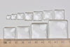 Clear Glass Dome Square Cabochon Cameo 6mm-40mm