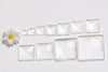 Clear Glass Dome Square Cabochon Cameo 6mm-40mm