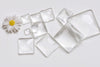 Clear Glass Dome Square Cabochon Cameo 6mm-40mm