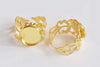 10 pcs Brass Adjustable Ring Blank Bezel Base 12mm-20mm