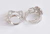 10 pcs Brass Adjustable Ring Blank Bezel Base 12mm-20mm