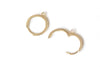 2 pcs 925 Sterling Silver Round Earring Hoop Components Findings Gold/Platinum Size 10x12.5mm