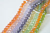 One Strand AB Color Faceted Rondelle Crystal Glass Abacus Beads