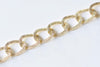 6.6 ft (2m) Light Gold Aluminium Chunky Textured Curb Chain 15x20mm