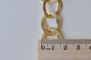 6.6 ft (2m) Light Gold Aluminium Chunky Textured Curb Chain 15x20mm