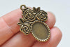 10 pcs Antique Bronze Rose Base Settings Match 10x14mm Cabochon A2910