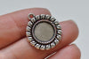 Antique Bronze/Silver Flower Round Base Settings Match 12mm Cabochon