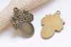 10 pcs Antique Bronze Rose Base Settings Match 10x14mm Cabochon A2910