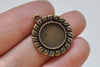 Antique Bronze/Silver Flower Round Base Settings Match 12mm Cabochon