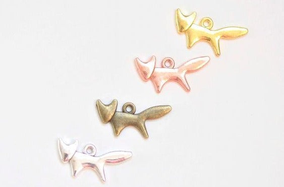 Antique Bronze/Silver/Gold/Rose Gold Fox Charms Set of 30