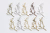 Brass Coral Branch Connectors Twig Pendants 30x52mm Set of 2