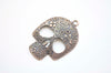 2 pcs Filigree Flower Skull Pendants Charms Large Size 49x66mm