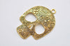 2 pcs Filigree Flower Skull Pendants Charms Large Size 49x66mm