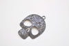 2 pcs Filigree Flower Skull Pendants Charms Large Size 49x66mm