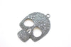 2 pcs Filigree Flower Skull Pendants Charms Large Size 49x66mm