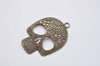 2 pcs Filigree Flower Skull Pendants Charms Large Size 49x66mm