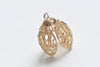 Filigree Flower High Quality Bead Caps Pendants Set of 4