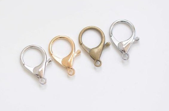 Large Lobster Clasps Antique Bronze/Platinum/Gold Set of 10