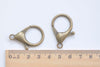 Large Lobster Clasps Antique Bronze/Platinum/Gold Set of 10