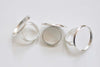 10 pcs Adjustable Round Ring Blank Shank Base with 25mm Bezel