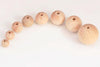 Round Unfinished Beech Wood Beads 10mm-25mm