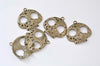 Antique Bronze/Copper/Silver Filigree Skull Charms 27mm