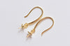 2 pcs 925 Sterling Silver Earwire Earring Components With Cap Bail Attached