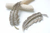 Antique Bronze Large Feather Connectors Pendants 28x78mm Set of 10
