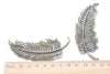 Antique Bronze Large Feather Connectors Pendants 28x78mm Set of 10