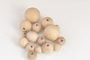 Round Unfinished Beech Wood Beads 10mm-25mm