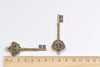 Antique Bronze/Silver/Gold Twisted Crown Key Charms 20x61mm