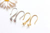 2 pcs 925 Sterling Silver Earwire Earring Components With Cap Bail Attached