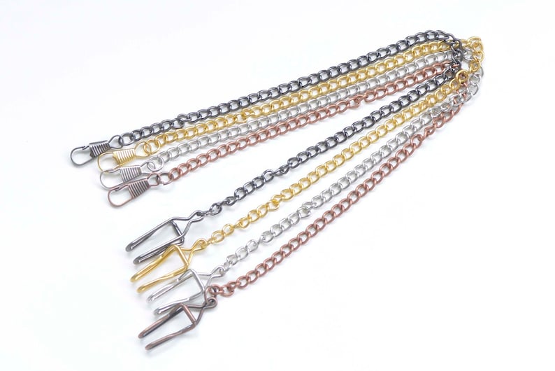 One Strand 14.7 Inch (37.5cm) Pocket Watch Chain Bronze/Copper/Gunmetal Back/Gold