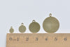 Raw Brass Flat Round Blank One Loop Disc Charms 4mm-18mm