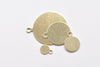 Raw Brass Flat Round Blank One Loop Disc Charms 4mm-18mm