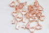 Antique Bronze/Silver/Copper/Gold/Rose Gold Heart Key Charms 7x15mm
