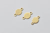 Raw Brass Flat Round Blank Two Loops Disc Connector Charms 5mm Set of 50 A3096