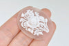 Gorgeous 1 pc Clear Resin Angel Flower Oval Cameo Cabochon 30x40mm