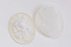 Gorgeous 1 pc Clear Resin Angel Flower Oval Cameo Cabochon 30x40mm