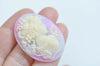 Gorgeous 1 pc Pink Resin Angel Lady Oval Cameo Cabochon 30x40mm